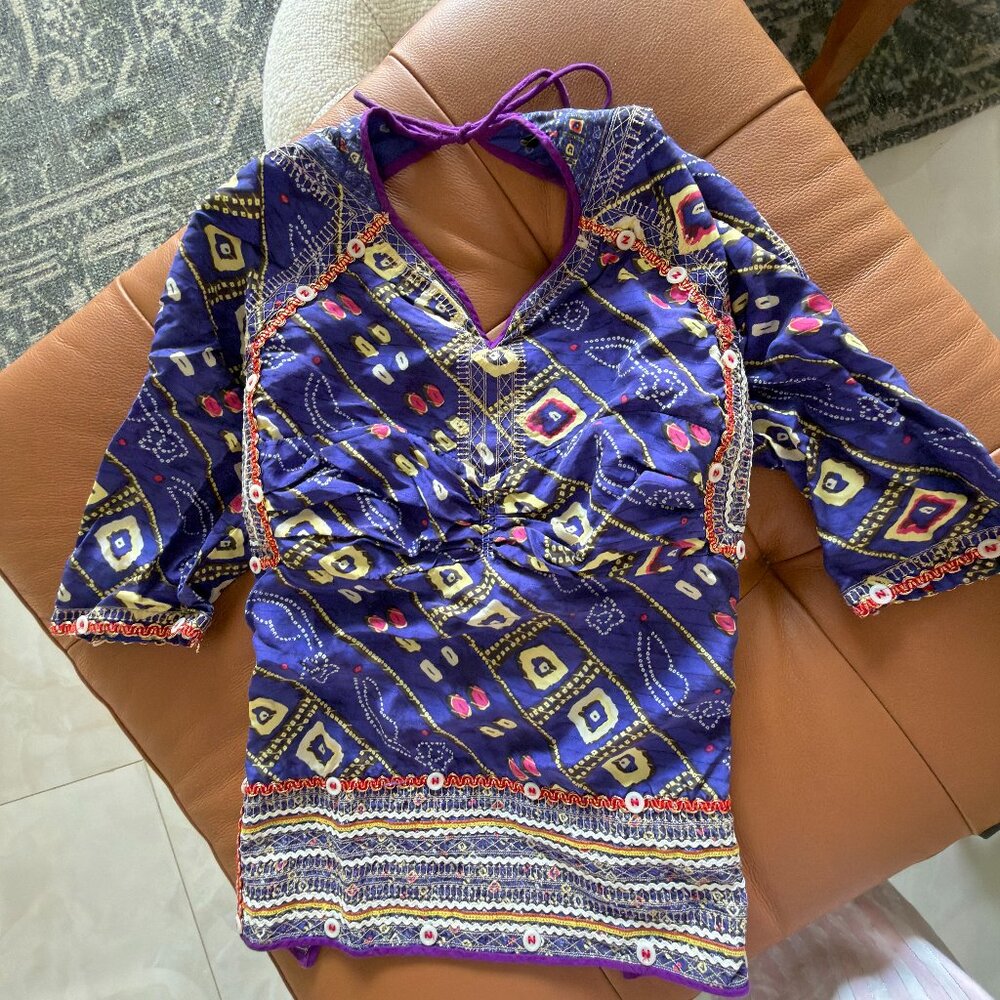 Isabel Marant Vintage Style Silk & Cotton Wrap Skirt + Open-Back Blouse Set (Siz